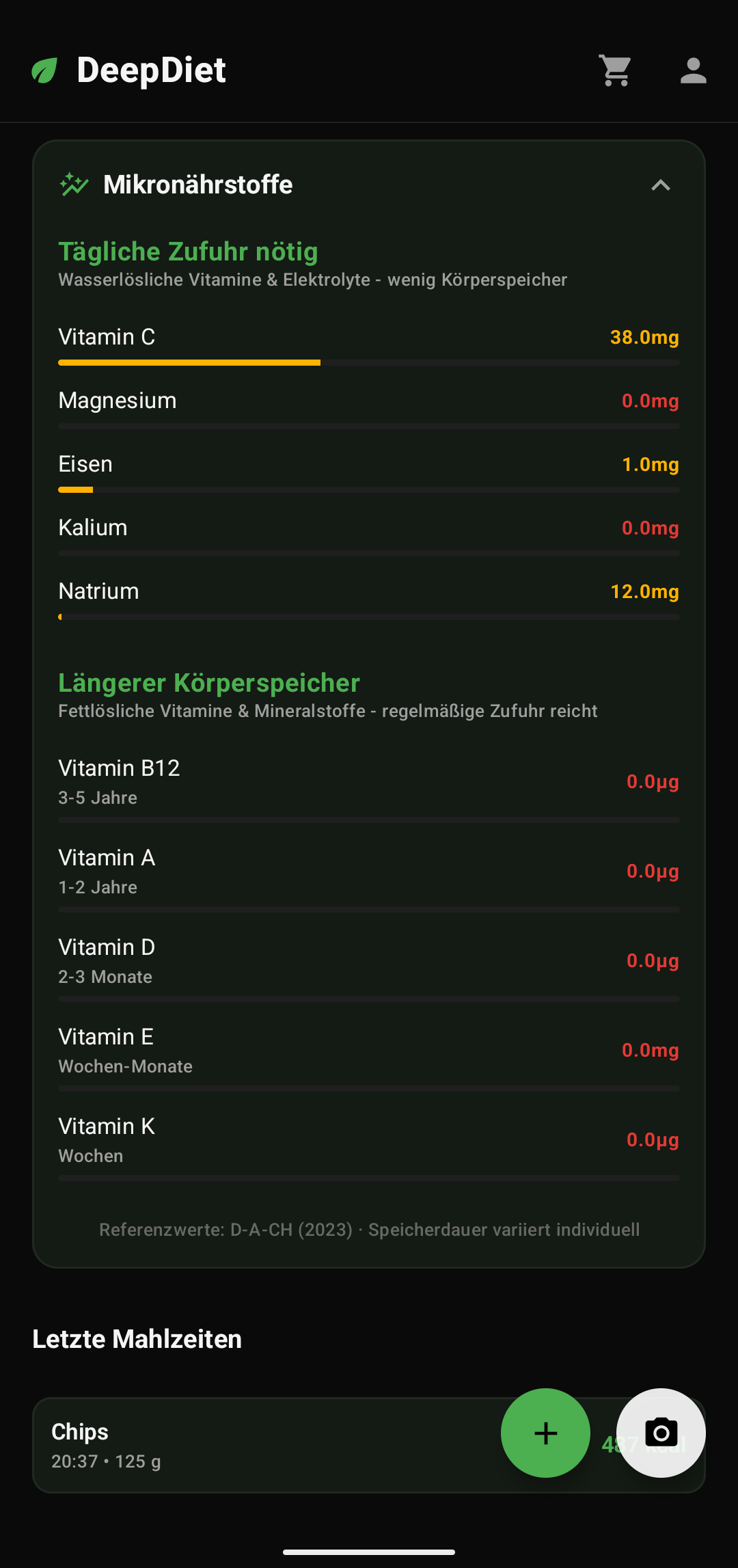 DeepDiet screenshot